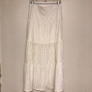 Off White Tiered Maxi Skirt Fairy Feminine no name